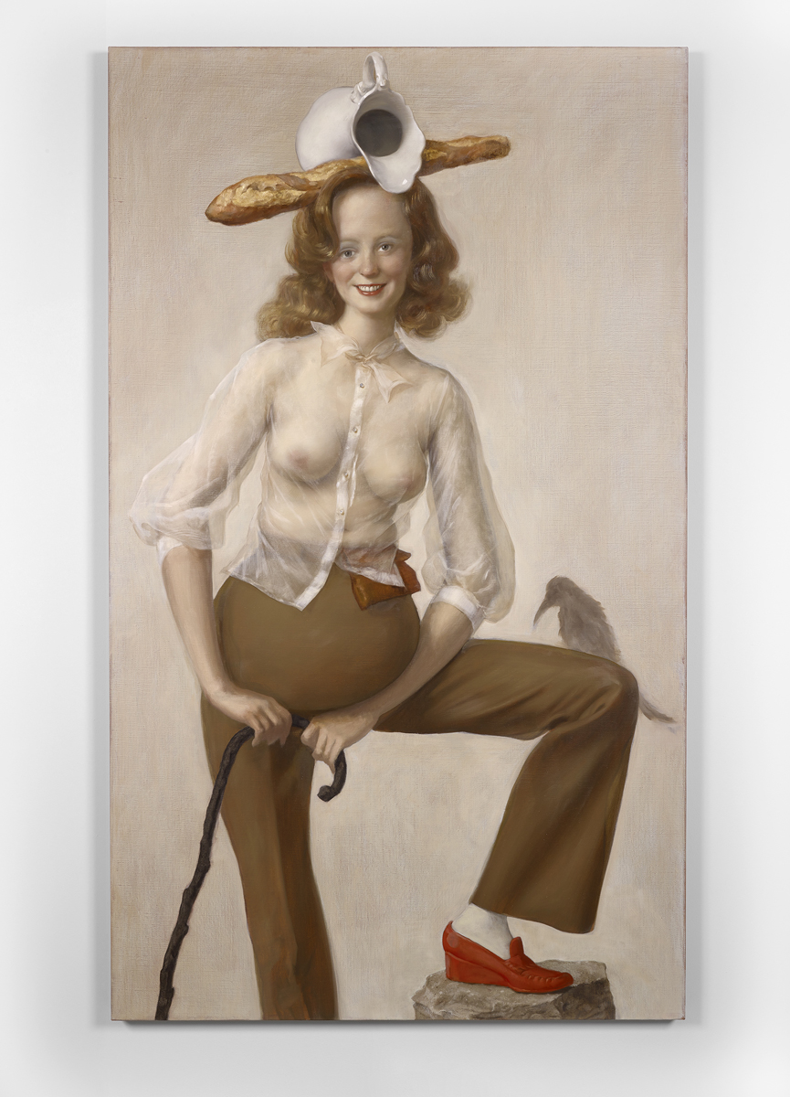 John Currin Red Shoe 2016 oil on canvas 188 x 111.8 x 3.4 cm / 74 x 44 x 1 ? in unique HQ20-JC12644P Copyright the Artist, Courtesy Sadie Coles HQ, London 