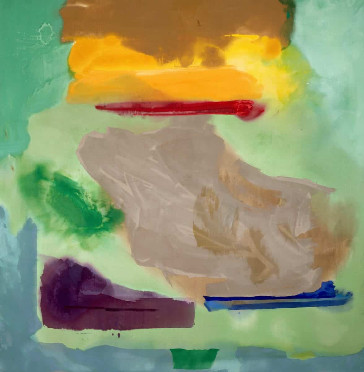 Helen Frankenthaler Spring Bank, 01/02 1974 Acrylic paint on canvas, 273 x 269.5 cm Paris, Centre Pompidou, Musée National d’Art Moderne. Gift of M. and Mme Georges de Menil, 1977 AM 1977-552 Photo © Centre Pompidou, MNAM-CCI/Jacqueline Hyde/Dist. RMN-GP