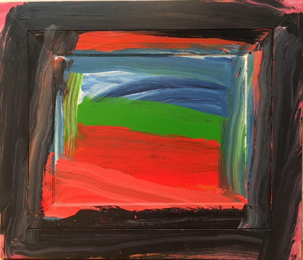 Howard Hodgkin, Going to America (1999). Oil on wood. Image copyright Howard Hodgkin Estate