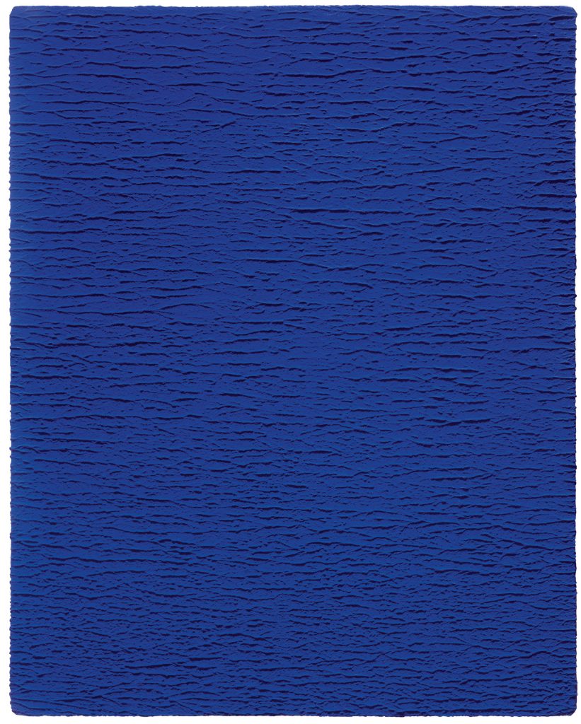 Untitled Blue Monochrome (IKB 67), 1959 Dry pigment and synthetic resin on gauze mounted on panel 92 x 73 cm © Yves Klein Estate, ADAGP, Paris / DACS, London, 2018