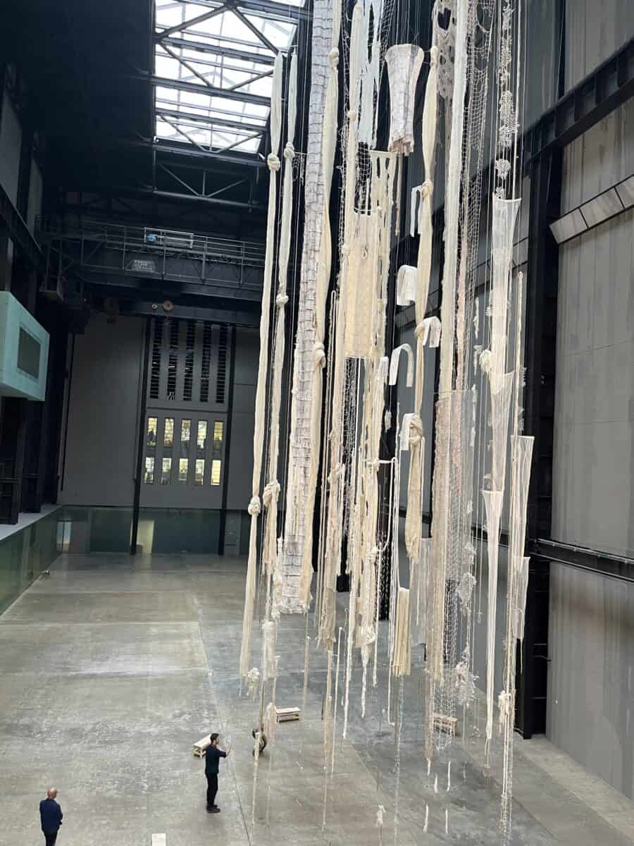 Hyundai Commission: Cecilia Vicuña: Brain Forest Quipu Installation View at Tate Modern 2022. Photo Mark Westall