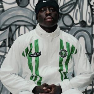 FAD NEWS: Slawn goes monumental in New York for World Cup final weekend Olaolu Slawn wearing the Nike Nigerian national team football kit