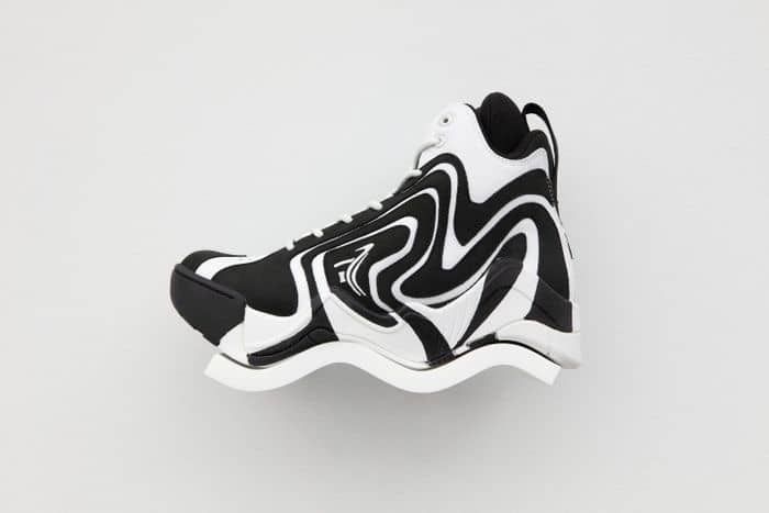 MSCHF Wavy Reebok Shaqnosis, 2022 Leather, Silicone, Rubber, Shoelaces, Canvas, Polyester Shoe : 17.8 × 29.2 × 8.9 cm | 7 1/16 × 11 1/2 × 3 1/2 inch Overall : 19.1 × 19.1 × 19.1 cm | 7 1/2 × 7 1/2 × 7 1/2 inch 1/30 Editions Current location: New York - USA