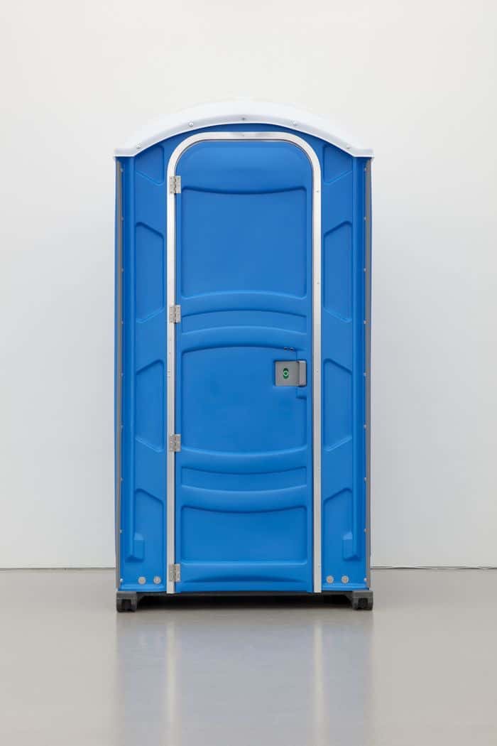 MSCHF Occupied Stall 1 (Piss), 2022 Portapotty, locking mechanism 231.1 × 110.5 × 119.4 cm | 91 × 43 1/2 × 47 inch Unique Current location: New York - USA