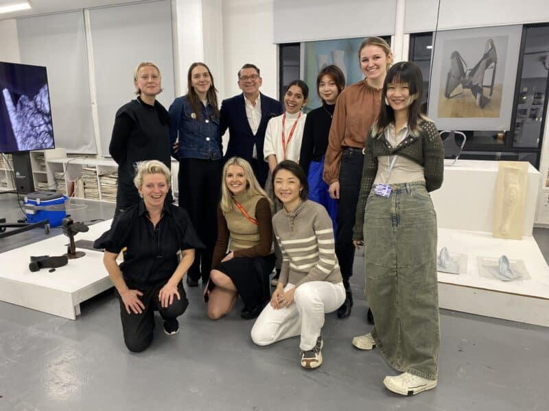 Ian Griffiths, Creative Director of Max Mara, meets MA Fashion students and Zowie Broach, Head of Programme at the RCA