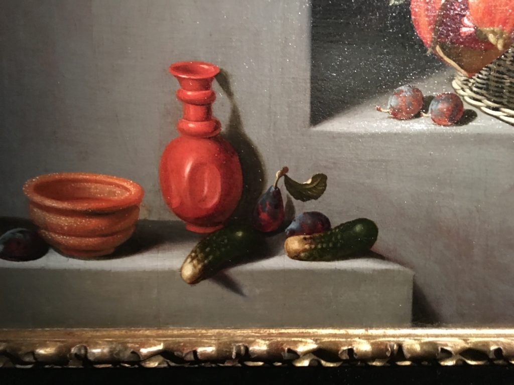Still life with a basket and plates of fruit, 1629 Juan van der Hamn y Leon Colnaghi Gallery