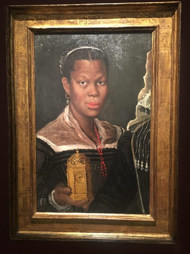 Portrait of an African woman holding a clock, c. 1583/85 Attributed to Annibale Carracci