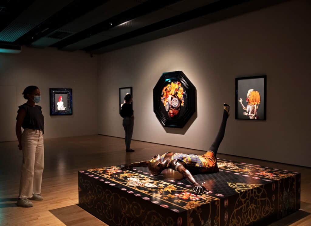 Installation-view-of-Rachaad-Newsome-works-In-the-Black-Fantastic-at-Hayward-Gallery-2022.Copyright-the-artist-Photo_-Zeinab-Batchelor-Courtesy-of-the-Hayward-Gallery-