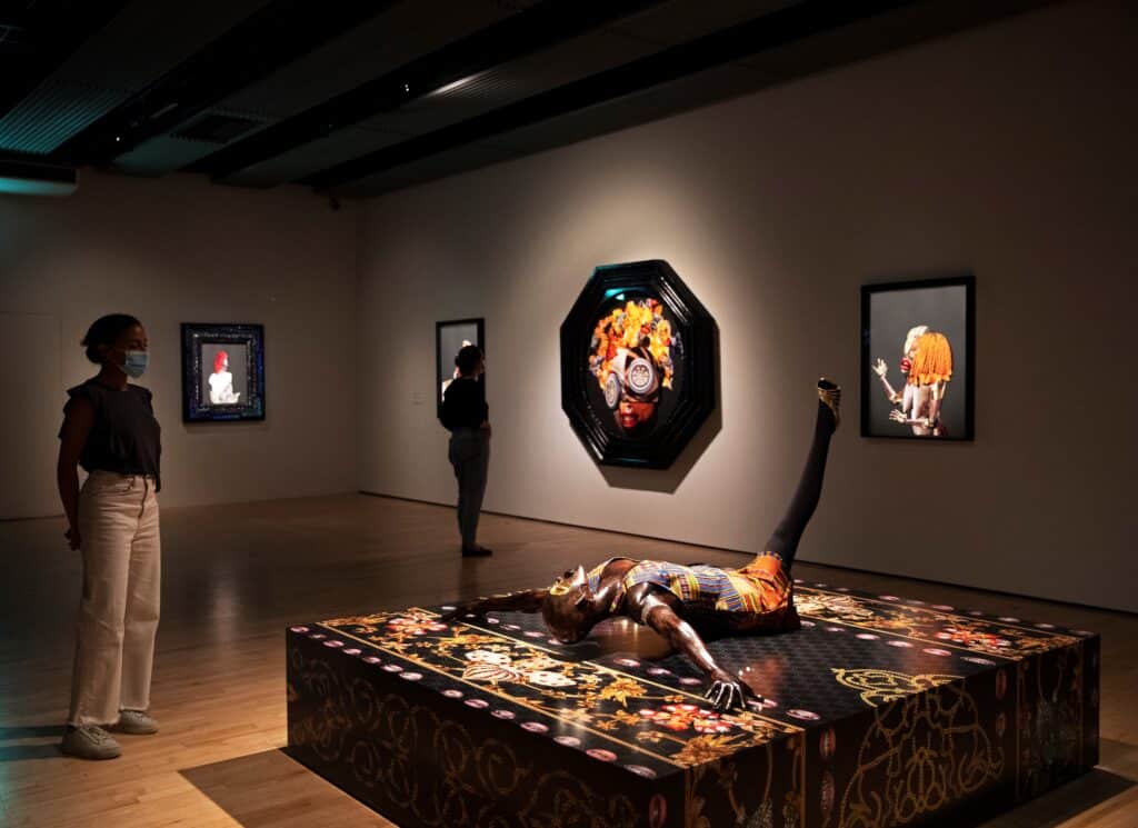 Installation-view-of-Rachaad-Newsome-works-In-the-Black-Fantastic-at-Hayward-Gallery-2022.Copyright-the-artist-Photo_-Zeinab-Batchelor-Courtesy-of-the-Hayward-Gallery