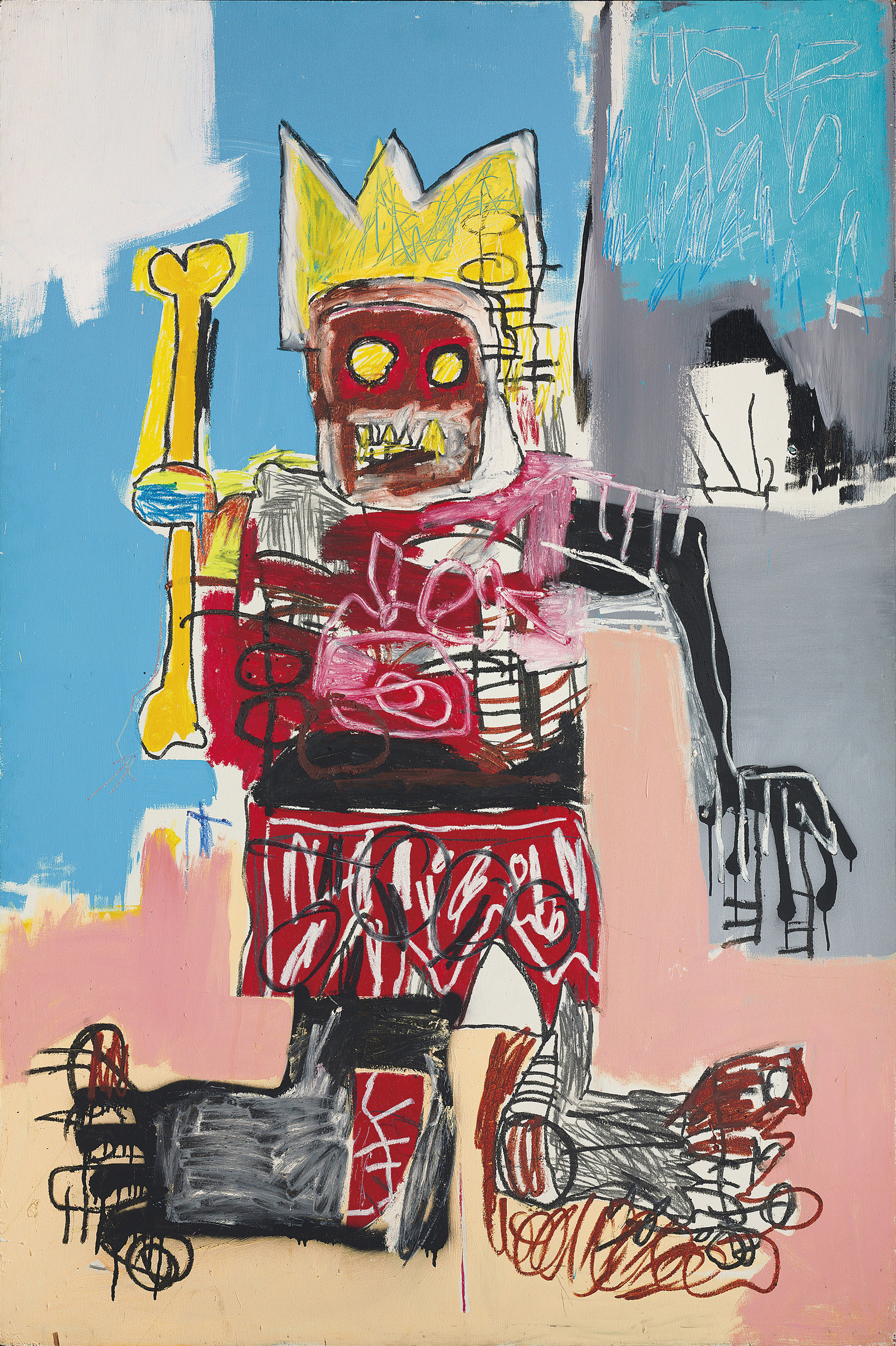 Jean-Michel Basquiat Untitled, 1982 Acrylique et crayon gras sur bois 182,8 x 121,9 cm Collection particulie?re © Estate of Jean-Michel Basquiat. Licensed by Artestar, New York.