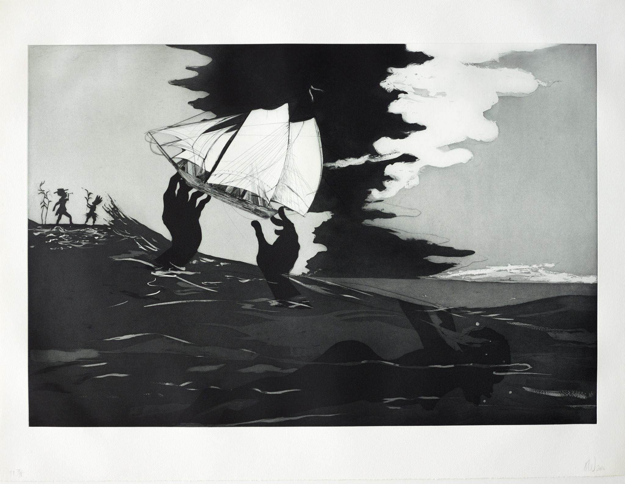 no world from An Unopened Land in Uncharted Waters by Kara Walker (2010), New York, Museum of Modern Art (MoMA) aquatint etching, 60.6 x 90.5cm; image © British Museum