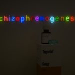 Damien Hirst Schizophrenogenesis Neon. 2014. Edition of 12. L 172 x W 15 x D 30 cm