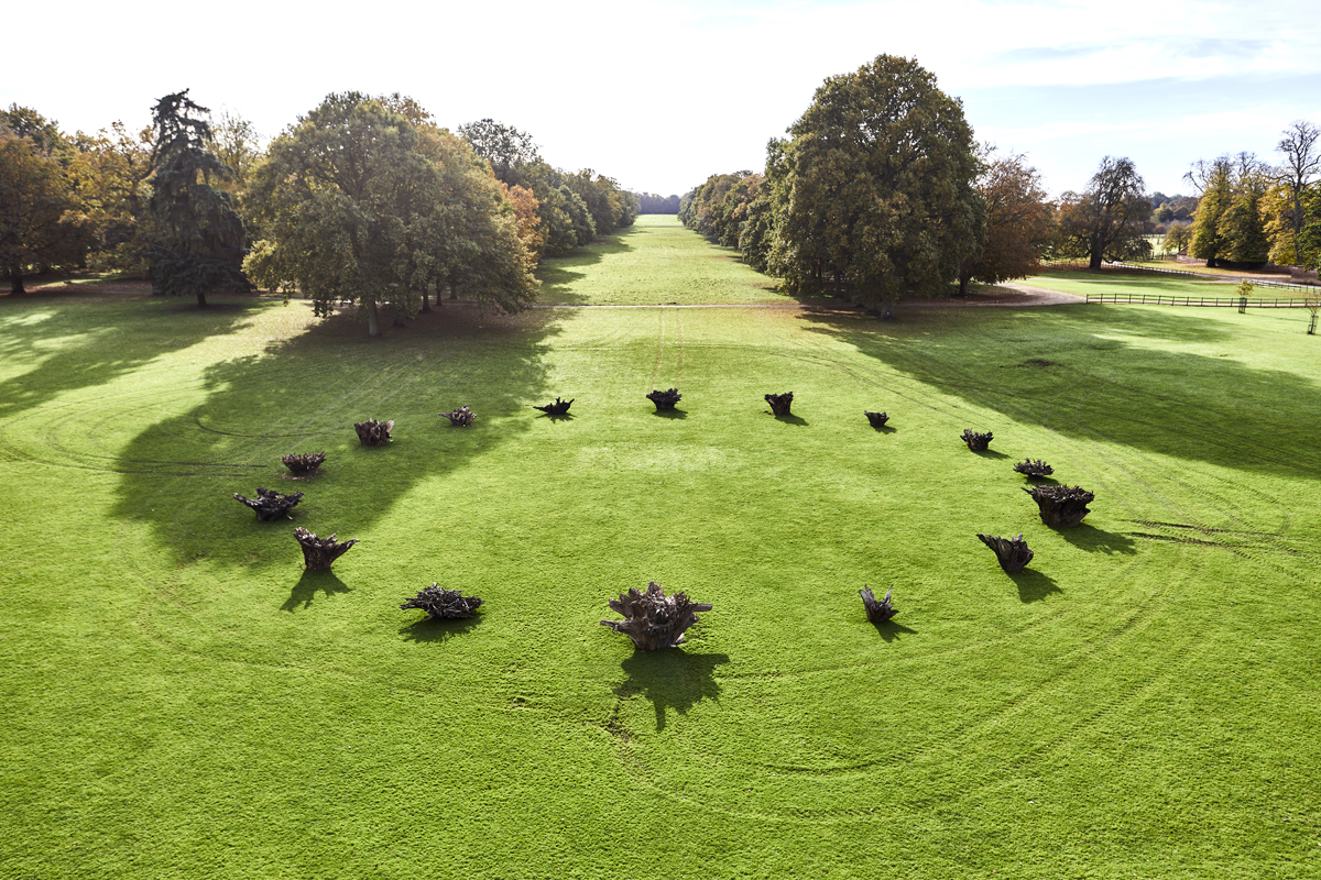 White Deer Circle, 2016 A ‘henge’ of tree stumps from the Houghton estate FAD Magazine 