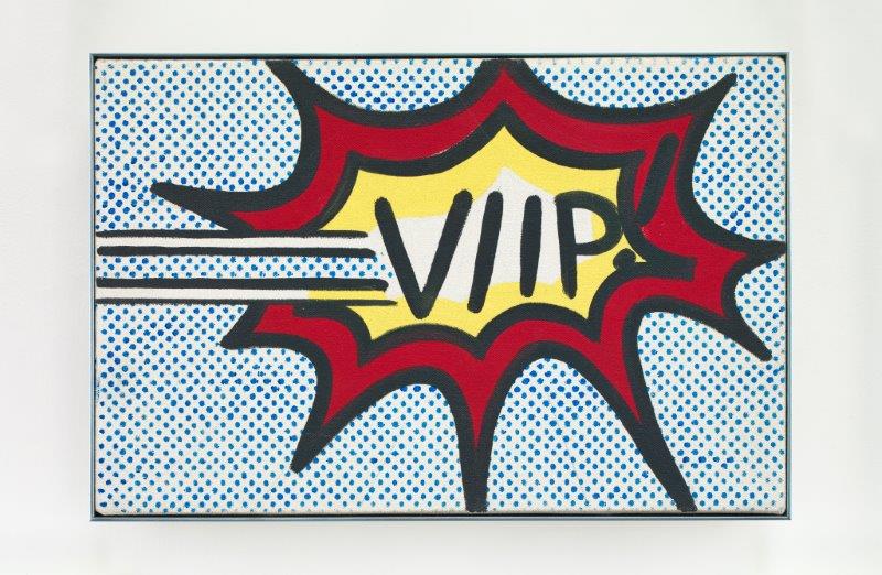 Roy Lichtenstein, VIIP!, 1962, Oil on canvas, 8 x 12 inches (20 x 30.5 cm) Private collection, Switzerland © Estate of Roy Lichtenstein/DACS 2018 FAD Magazine 