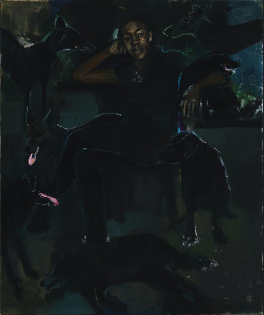 Lynette Yiadom-Boakye The Stygian Silk 2019Oil on linen1800 x 1500 mm Courtesy the Artist, Corvi-Mora, London, and Jack Shainman Gallery, New York. Photo: Marcus Leith