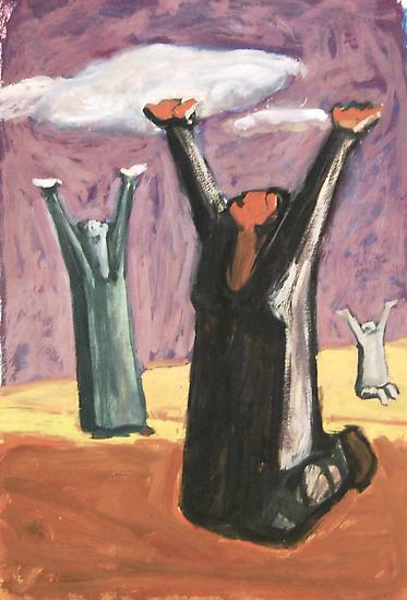 Mahmoud Hammad, Thirst, 1960, Acrylic on paper, 50 x 34 cm
