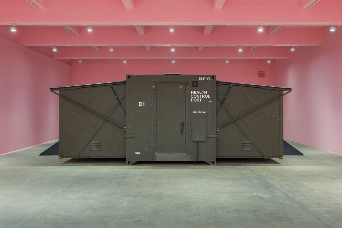 Installation view of Racheal Crowther’s Liquid Trust at Chisenhale Gallery