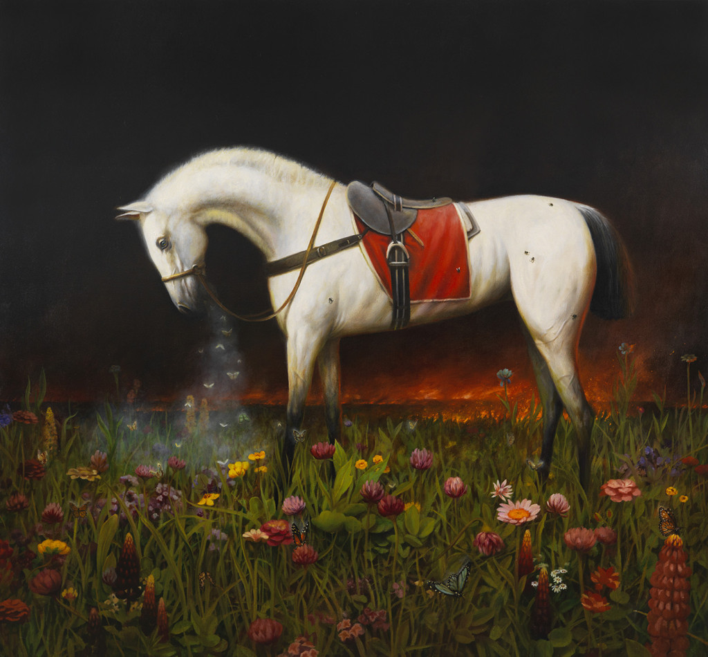 Martin Wittfooth, Nocturne V, 2015, oil on canvas, 78 x 84 inches