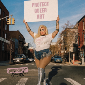 Queer|Art & Drag Race Star Megami Launch Fundraising T-Shirt to Support LGBTQ+ Artists Megami photographed by MTHR TRSA (1)