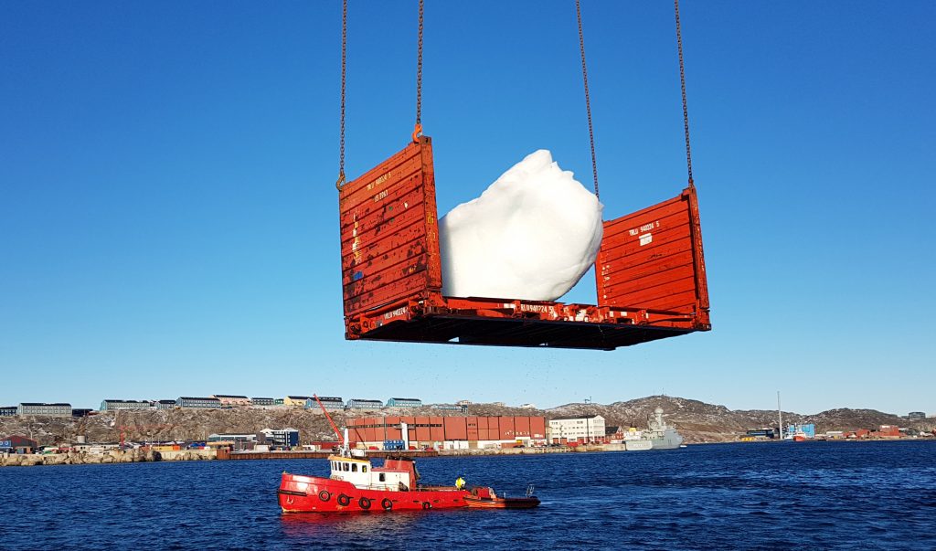 Harvesting ice at NuukPort and Harbour, GreenlandPhoto: Kuupik V. Kleist/KVK Consult© 2018Olafur Eliasson