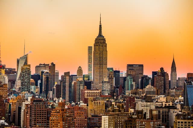 NYC skyline with some outdoor exhibitions in New York.