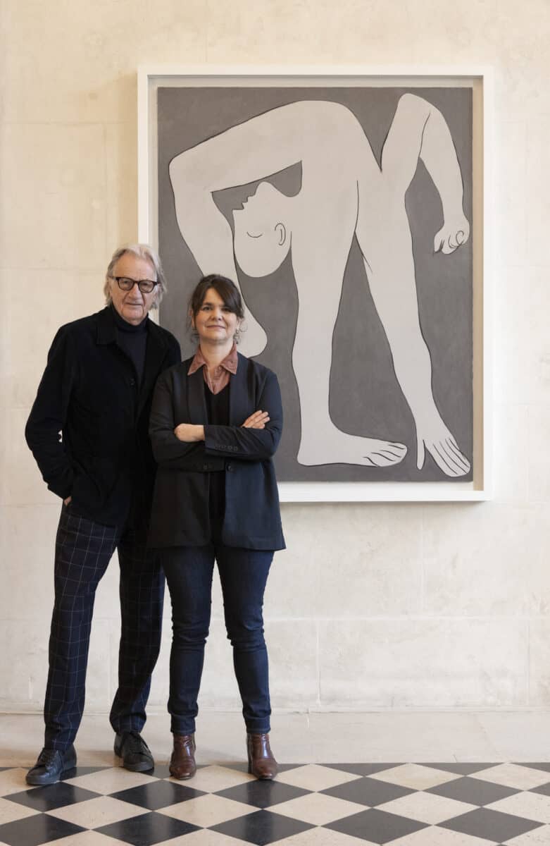 Portrait of Sir Paul Smith and CécileDebray at the Musée National