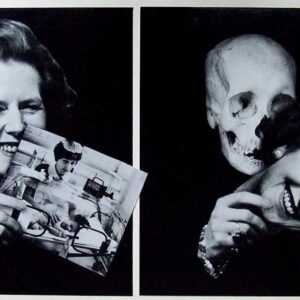 Peter-Kennard-Thatcher-Unmasked-1986-Photomontage-–-Gelatin-silver-prints-with-ink-on-card-apolitical-collection-Courtesy-the-artist