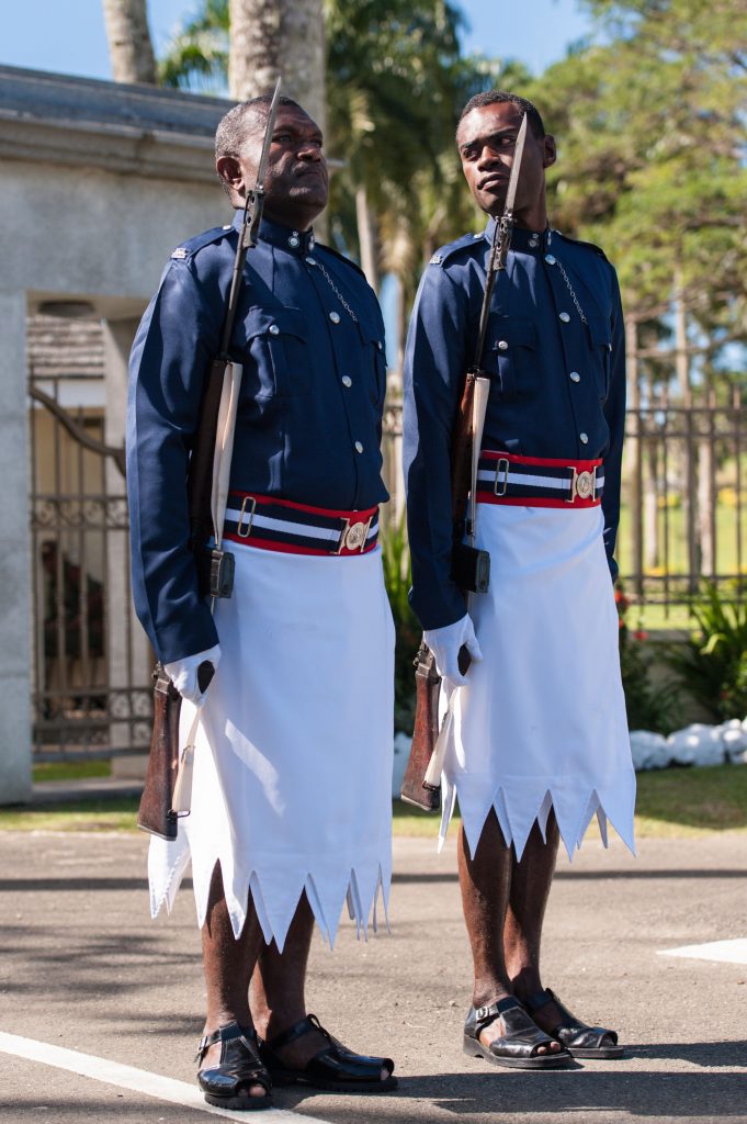 Fiji Police Changing the Guard of Honour at Government House, Suva. Fiji