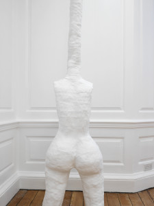 Rebecca Ackroyd 'Giver Bearer' 2015, Steel, chicken wire, plaster bandage, coal, 350x34x65cm, high res copy