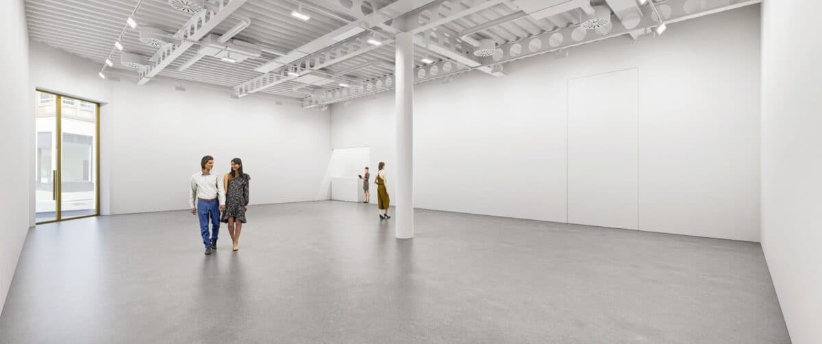 Rendering of new gallery interior, 2023, courtesy of Pilar Corrias Gallery
