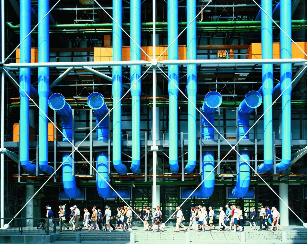 Richard Rogers Centre Pompidou Colour-Coded External Services