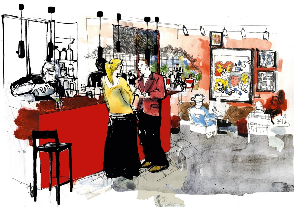 Royal Academy of Arts, Keeper's House. Artist’s impression of the Garden Bar 2013