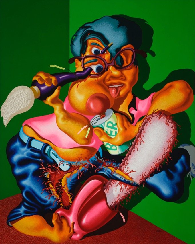 Peter Saul, Oedipus Jr., 1983, Acrylic and oil on canvas, 228,5 x 183 cm, Hall Collection, © Peter Saul, Courtesy Hall Art Foundation, Photo: Jeffrey Nintzel
