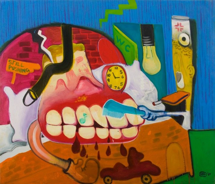 Peter Saul, Sickroom, 1964, Oil on canvas, 128,3 x 149,8 cm, Collection of the artist Peter Saul, © Peter Saul, Courtesy Mary Boone Gallery, New York