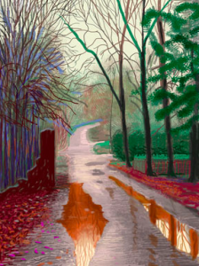 David Hockney, iPad Drawing on 4 sheets of paper, 93 X 70"