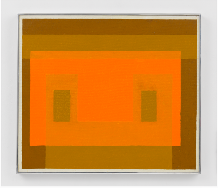 JOSEF ALBERS VARIANT: ORANGE FAÇADE, 1959 23.39'' X 26.38'' (59.4 CM X 67 CM) OIL ON MASONITE $650,000 FAD MAGAZINE