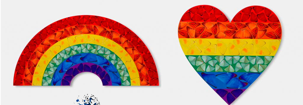 Damien Hirst has released two limited edition rainbow prints in support of NHS and The Felix Project 