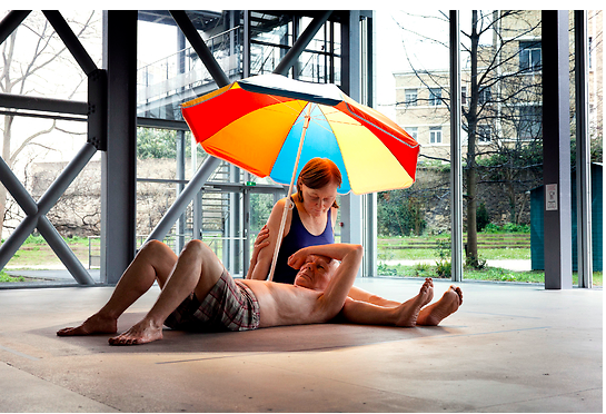 FAD MAGAZINE Ron Mueck Couple Under an Umbrella 2013 Mixed media 275 x 455 x 330 cm