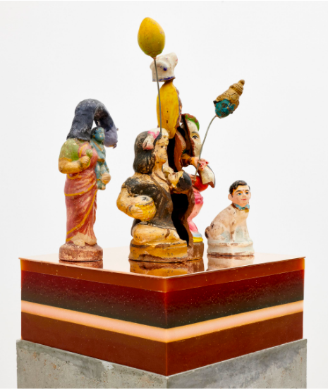 BHARTI KHER The players, 2019 175 × 29 × 29 cm | 68 7/8 × 11 7/16 × 11 7/16 inch Clay, cement, wax, copper/brass FAD MAGAZINE