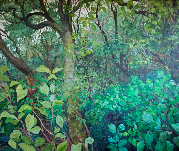 JELLY GREEN Tangled Wood Oil on canvas UNFRAMED 150 x 180 cm