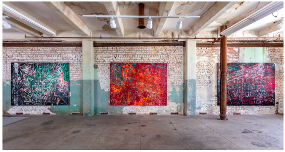 © Mark Bradford Courtesy the artist and Hauser & Wirth Photo: Joshua White / JWPictures Installation view, 'Mark Bradford. Quarantine Paintings', Hauser & Wirth Los Angeles, 2020 FAD magazine 