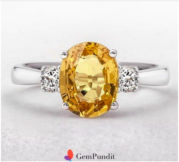Yellow Sapphire Ring - Buy Yellow Sapphire Ring online at Best Prices in  India | Flipkart.com