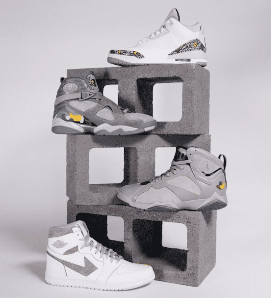 Daniel Arsham + The Shoe Surgeon create 4 Air Jordans for "Le Modulor du Basketball" at MAMO
