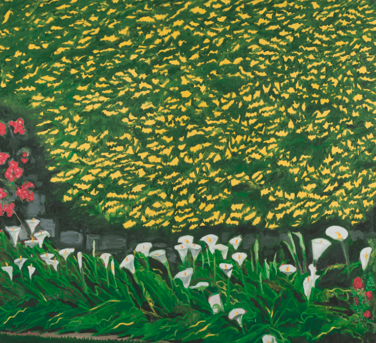 Paul Georges, 1923-2002. Calla Lilies, 1987-89. Oil on linen, 241.3 x 286.1 cm (95 x 112 5/8 in.) Courtesy Paul Georges Foundation INC and Simon Lee Gallery. ©? 2022 Paul Georges Foundation INC.