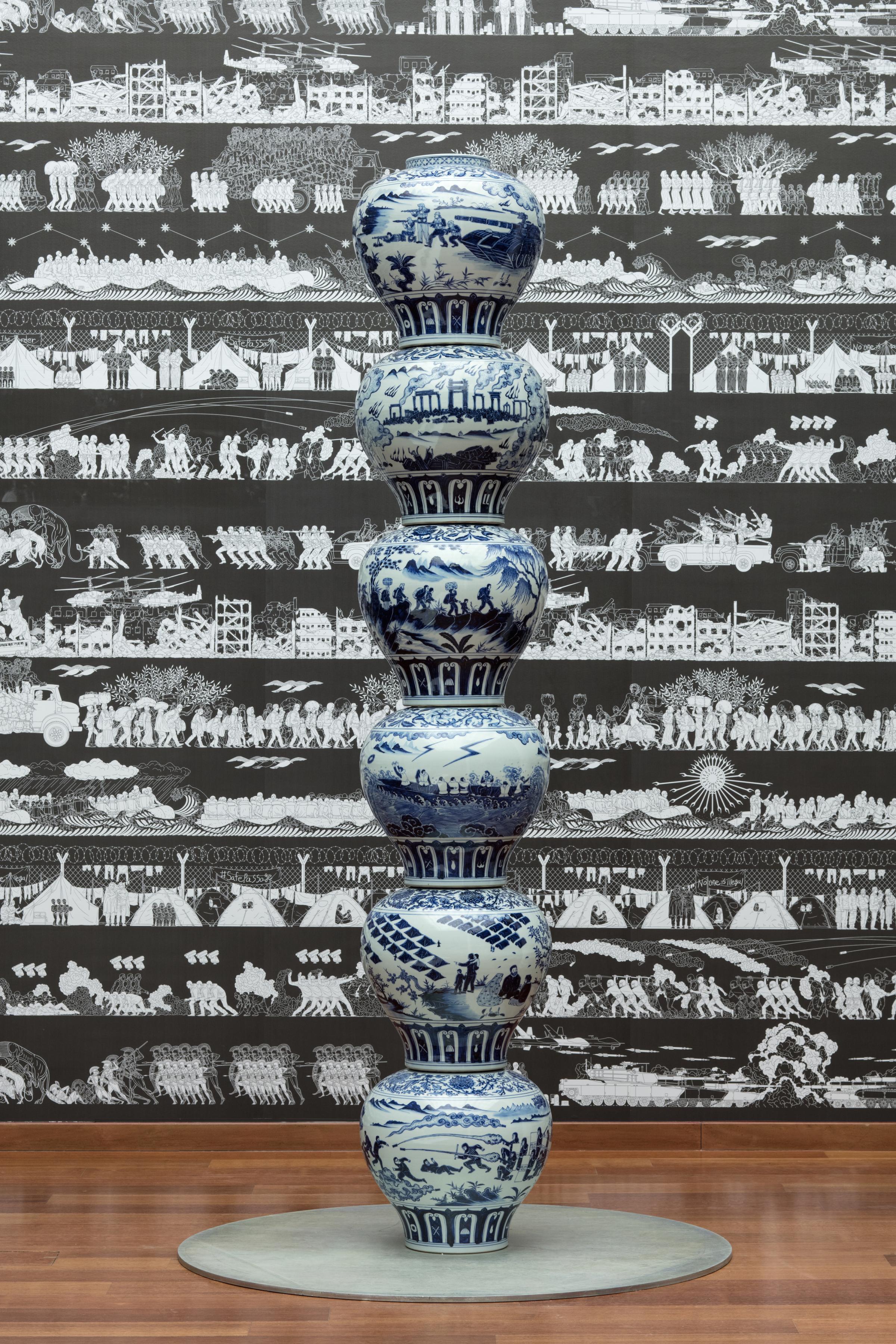 Stacked Porcelain Vases as a Pillar, 2017 Photo credit: Ai Weiwei Studio FAD MAGAZINE