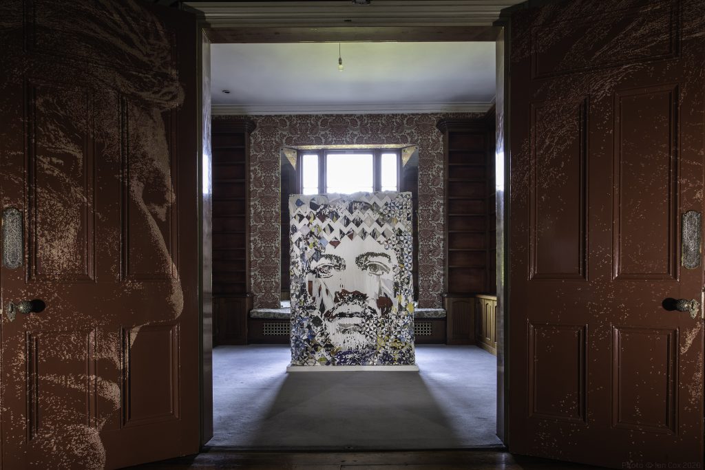 Vhils, installation view of disCONNECT, Schoeni Projects London (2020), ©Ian Cox