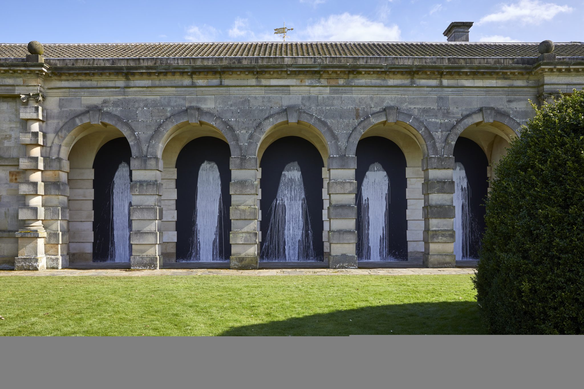 White Water Falls, 2017 Mud waterfall works in the North and South colonnades FAD Magazine 