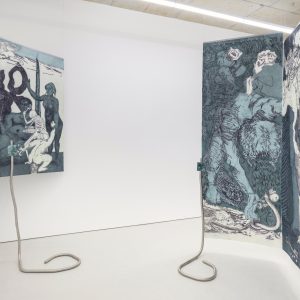 Installation view of Elena Onwochei-Garcia's Grown: The Altering of Innocence and Experience at William Hine