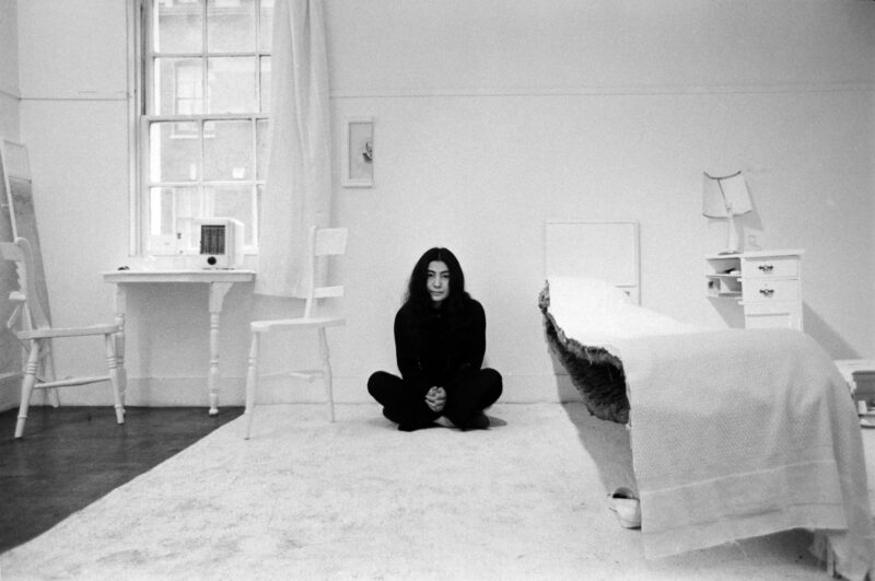 Yoko Ono with Half - A - Room 1967 from HALF - A - WIND SHOW , Lisson Gallery, London, 1967. Photo © Clay Perry