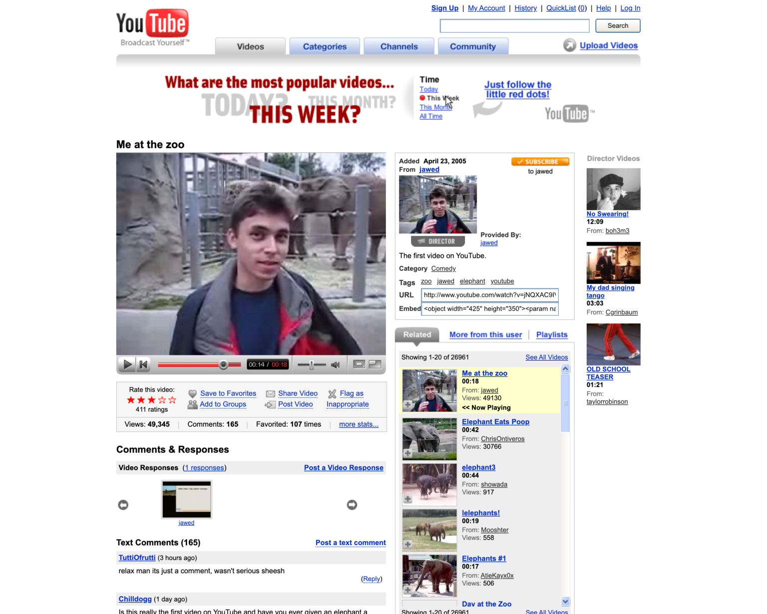 V&A Displays First YouTube Video ‘Me at the zoo’ in Landmark Digital ...